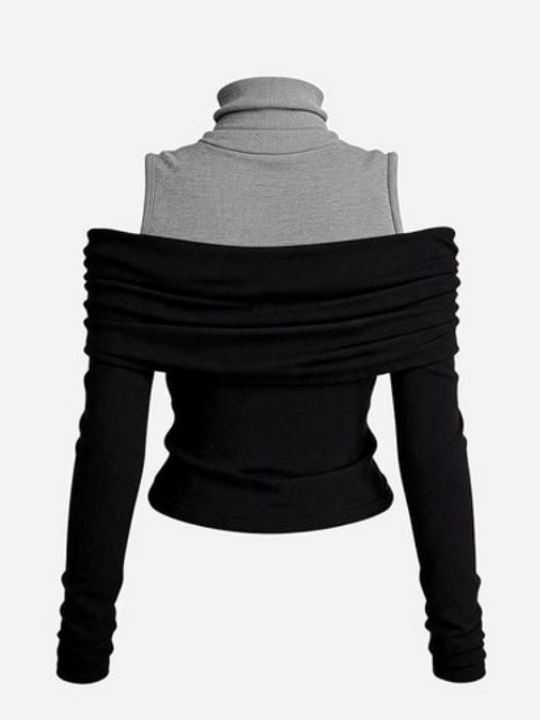 Aelfric Eden Layered Off-The-Shoulder Long Sleeve Tee Size Small — image 3 of 4